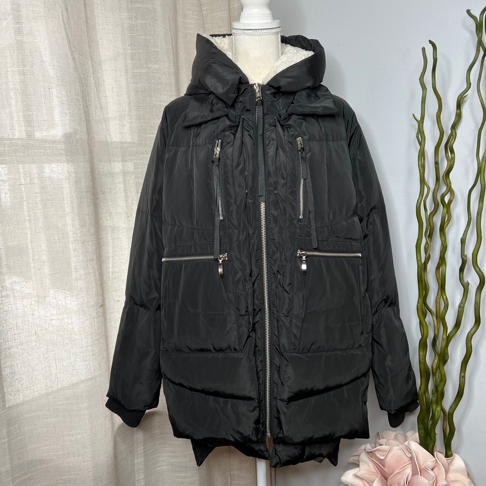 Orolay Thickened Duck Down‎ Puffer Coat Jacket Parka Black Expandable Women's S